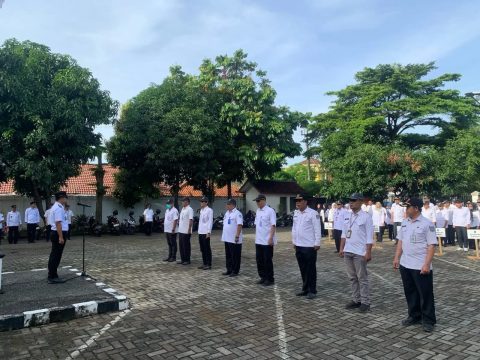 Suasana Apel Pagi tingkat Kecamatan Bojongsari. (dok. Narasumber).