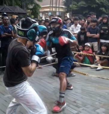 Panglima Laskar Merah Putih (LMP), Herman bersama organisasi Setya Kita Pancasila (SKP) dan BREN Depok gelar kegiatan turnamen tinju jalanan "Street Fighter