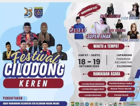 Informasi mengenai rangkaian acara Festival Cilodong Keren yang akan berlangsung 18-19 Oktober 2024.(dok. Kecamatan Cilodong