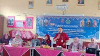 Lurah Pondok Jaya Denny Ferdian memberikan sambutan dalam kegiatan Tarhib Ramadan bersama Pokja Bunda Pendidikan Anak Usia Dini (PAUD) Tingkat Kelurahan Pondok Jaya. (dok. Lurah Pondok Jaya).