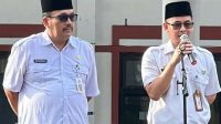 Plt. Camat Tapos Suhendar (kiri) bersama Plt. Camat Tapos saat ini, Utang Wardaya (kanan). (dok. Pribadi Narasumber).