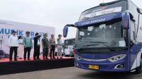 Plt.Dirjen Integrasi Transportasi dan Multimoda Suharto, DPR RI, Wakil Wali Kota Depok Candra Rahmansyah beserta perwakilan Forkopimda melepas melepas ribuan pemudik dalam program Mudik Gratis Kemenhub 2025 di Terminal Jatijajar.
