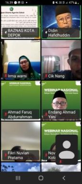 Webinar Nasional Gebyar Ramadan Baznas Kota Depok. (dok. tangkapan layar depokupdate.id).