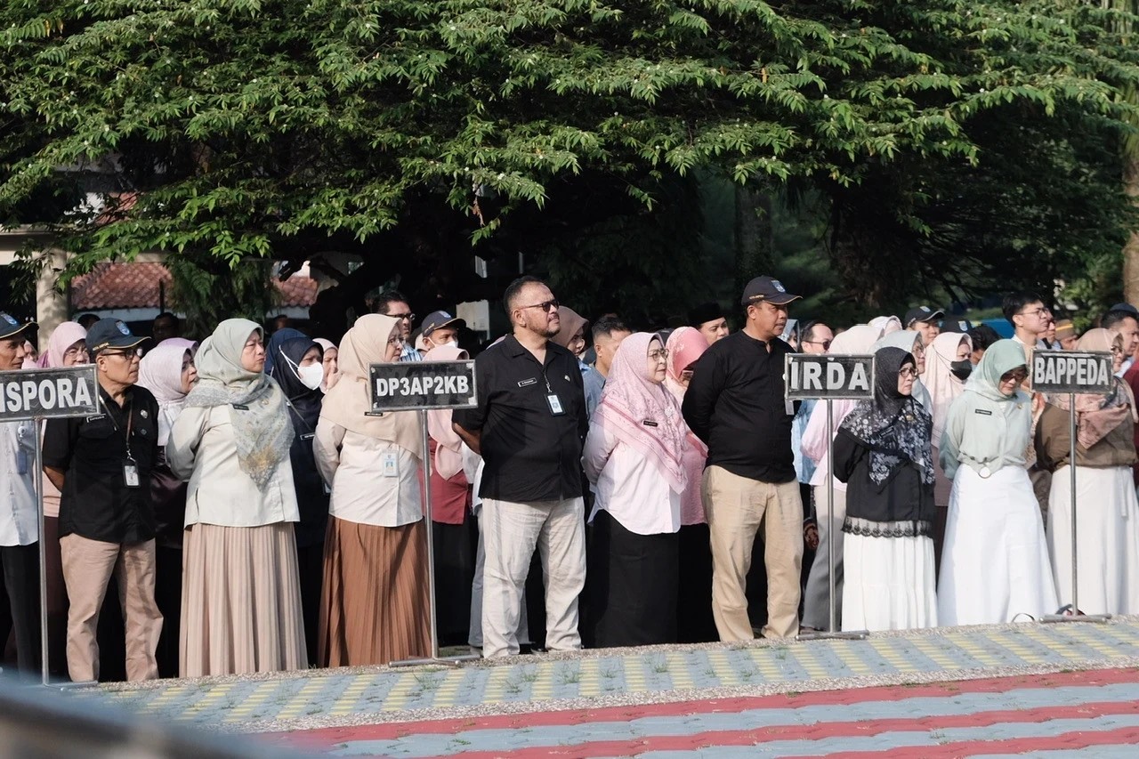 Apel pagi Aparatur Sipil Negara (ASN) pasca libur Lebaran Idulfitri 1446 Hijriah.