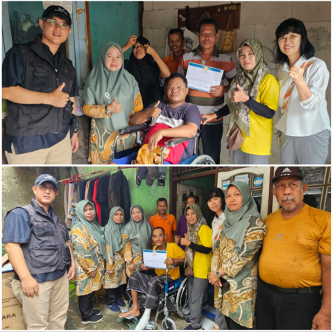 YGP Berikan Bantuan Dua Kursi Roda untuk Warga Pancoran Mas 