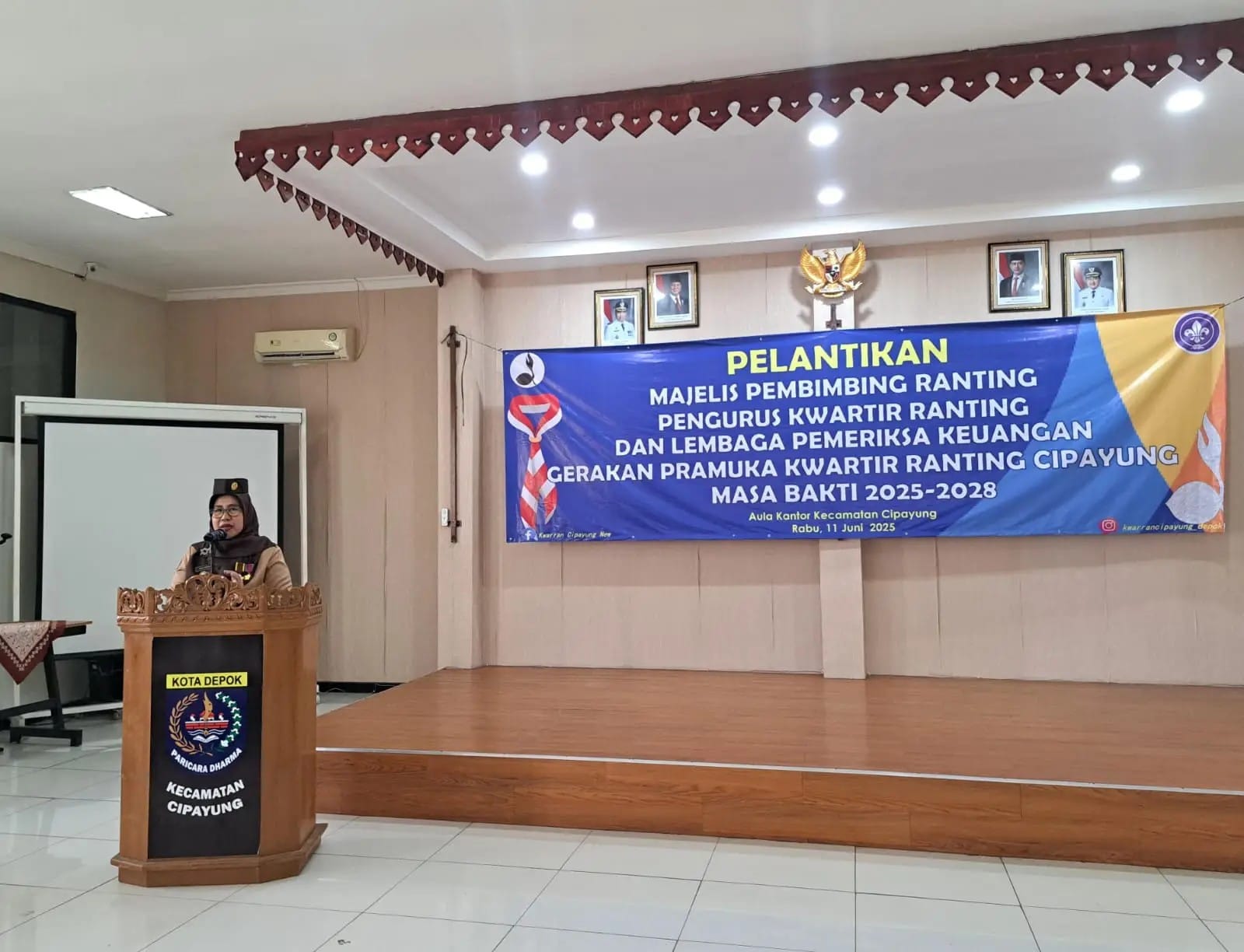 Ketua Kwartir Cabang (Kwarcab) Gerakan Pramuka Kota Depok, Nina Suzana.
