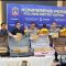 Konferensi pers Polres Metro Depok Ungkap kasus narkoba. (dok. Humas Polres Depok).