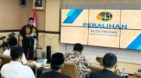 Sekda Kota Depok, Mangnguluang di acara launching peralihan hak atas tanah secara elektronik di Kantor BPN Kota Depok, pekan lalu.