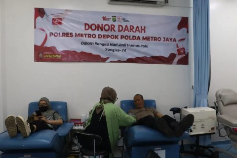 Pelaksanaan donor darah digelar Seksi Hubungan Masyarakat (Humas) Polres Metro Depok. (dok. narasumber).
