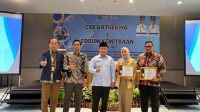 CSR Gathering dan Forum Kemitraan Tahun 2025 Wali Kota Depok, Supian Suri (tengah) bersama perwakilan Bank BJB dan PT Bayer Indonesia dalam acara CSR Gathering dan Forum Kemitraan Tahun 2025.